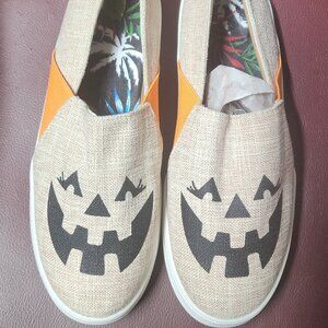 Bob Style Halloween Shoes Jack o Lantern Tan/Orange Women size 9 Pumpkin Kicks